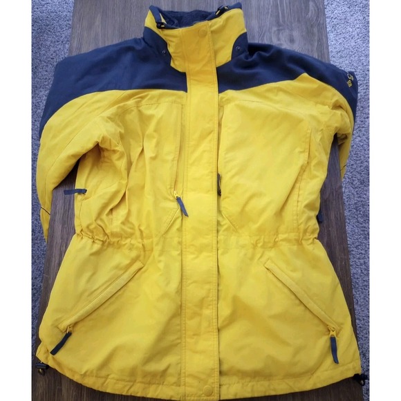 Columbia Core Interchange Yellow Grey Ski Coat Jacket Women's Size L - Picture 1 of 16
